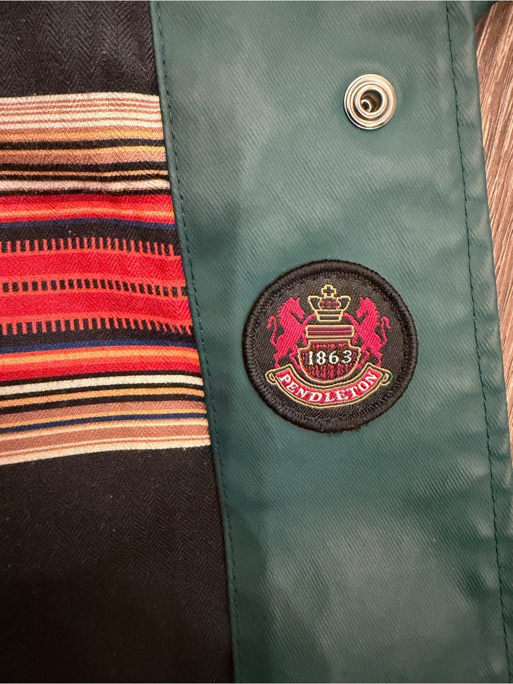 Pendleton Hooded Raincoat Jacket - Dark Green - Picture 8 of 11